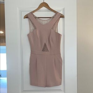 BCBGMaxAzria Pink Sleeveless Romper with Lace Detail size XS